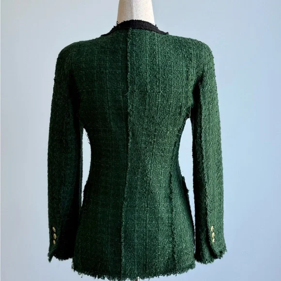 Zara Green Tweed Jacket blazer - Picture 3 of 3